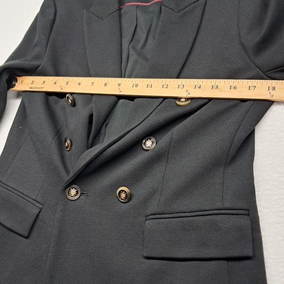 LOFT Blazer Jacket Women's 4 Black Double Breasted Gold Buttons Career Preppy - Picture 10 of 11